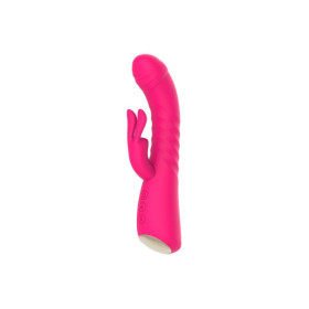 Vibromasseur rabbit rose chauffant avec fonction va-et-vient, USB 